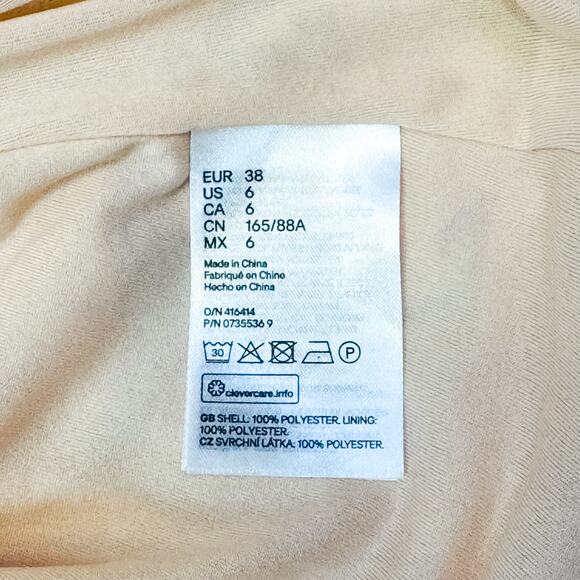 H&M Peach Floral V-Neck Maxi Dress - Size 6 - Picture 7 of 8